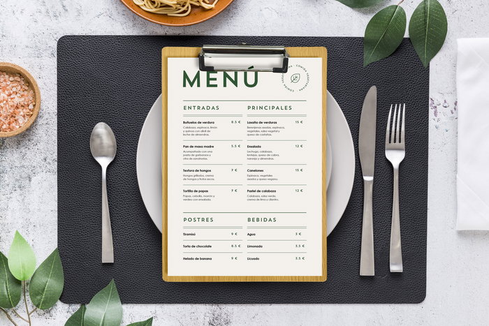 Inde Tabla Porta Menú con Clip 31.5 cm x 22.5 cm (24 Unidades)