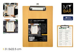 Inde Tabla Porta Menú con Clip 31.5 cm x 22.5 cm (24 Unidades)