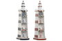 DKD Home Decor Decoración LED Madera Faro Surtido de 2