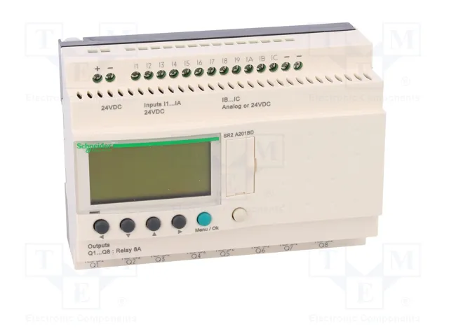 SCHNEIDER ELECTRIC Zelio Logic SR2A201BD Relé Programable Compact 24V DC SCHNEIDER ELECTRIC Zelio Logic SR2A201BD Relé Programable Compact 24V DC