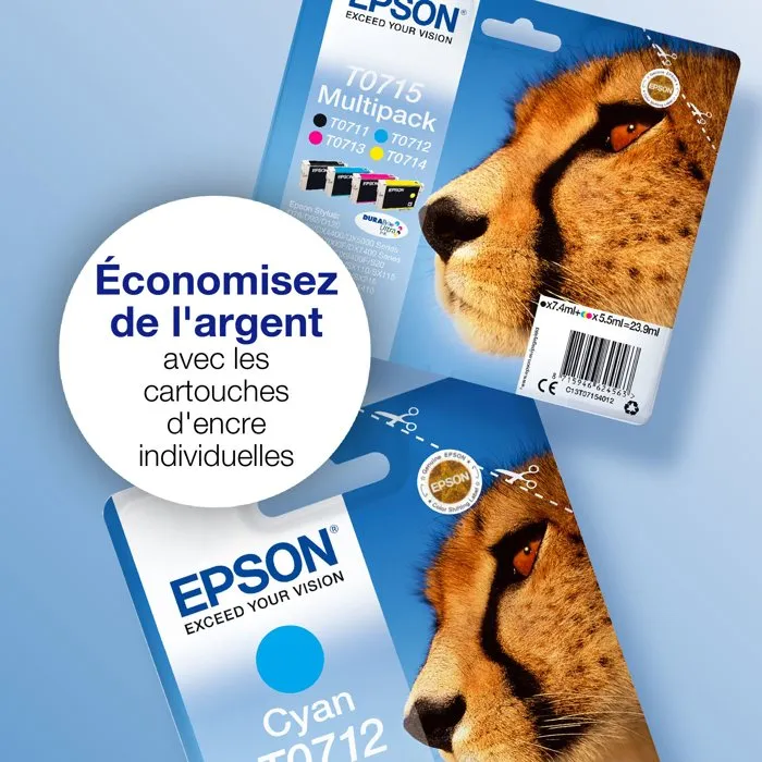 Epson Multipack T0715 DURABrite Ultra (Negro, Cian, Magenta, Amarillo) de rendimiento estándar Epson Multipack T0715 DURABrite Ultra (Negro, Cian, Magenta, Amarillo) de rendimiento estándar