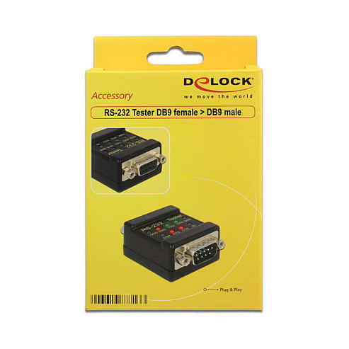DeLOCK Probador RS-232 2xDB9 DB9 Hembra a DB9 Macho Negro