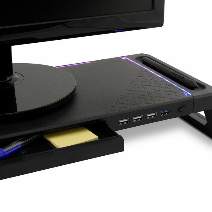 Deep Gaming Elevador Soporte Monitor con Hub USB y RGB