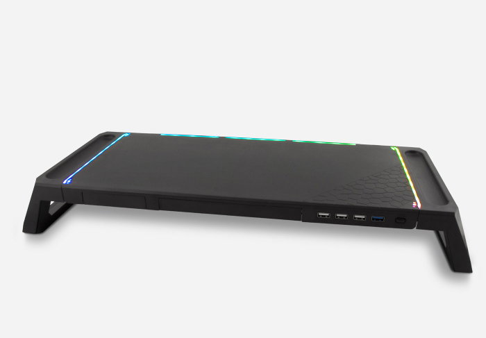 Deep Gaming Elevador Soporte Monitor con Hub USB y RGB