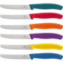 Victorinox Swiss Classic Set de Cuchillos de Mesa, 6 piezas, Multicolor de acero inoxidable con hoja dentada, 11 cm de hoja de longitud de cuchillo=