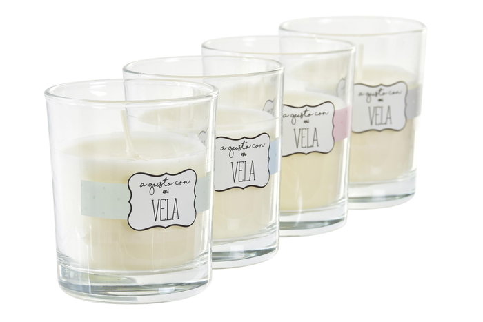 DKD Home Decor Surtido de 4 Velas de Cera de Parafina A Gusto