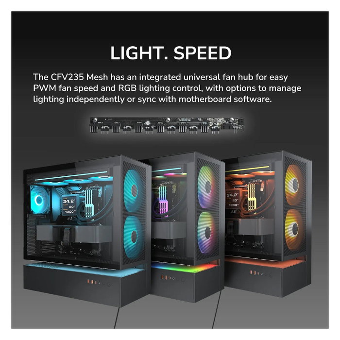 Cougar CFV235 Caja PC Midi-Tower, Mesh, ARGB, Negro