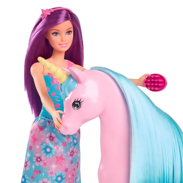Mattel Barbie Muñeca y Unicornio HYT62 para Niñas