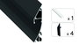 GreenIce Perfil de Aluminio KIMERA-LUND T1 Anodizado Negro con Difusor Opal y Tapones, 2,02 m