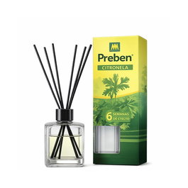 Massó Mikado Ambientador con Varillas Difusoras Aroma Citronela, 90 ml, Hasta 6 Semanas de Duración