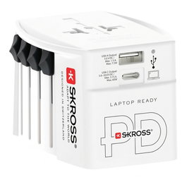 SKROSS MUV USB A/C 65PD Adaptador de Viaje Universal con Cable USB-C