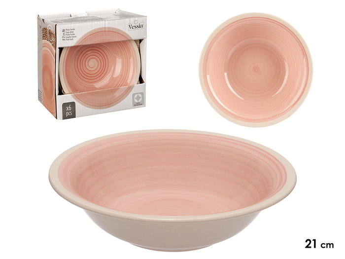 Vessia Plato Hondo Gres Rosa Borde 21.5 cm (Set de 36) Vessia Plato Hondo Gres Rosa Borde 21.5 cm (Set de 36)