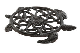 DKD Home Decor Salvamantel Hierro Colado Negro Marron 17.6 x 2 x 20.8 cm (4 Unidades)