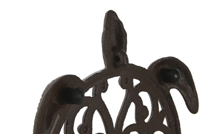 DKD Home Decor Salvamantel Hierro Colado Negro Marron 17.6 x 2 x 20.8 cm (4 Unidades)