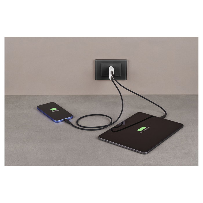 Cellularline Cargador de Pared GAN SLIM 30W 2xUSB-C Blanco Cellularline Cargador de Pared GAN SLIM 30W 2xUSB-C Blanco