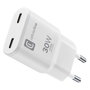 Cellularline Cargador de Pared GAN SLIM 30W 2xUSB-C Blanco