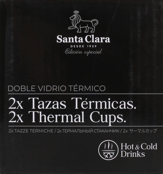 Santa Clara Set de 2 Tazas Térmicas de Borosilicato 150ml