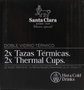 Santa Clara Set de 2 Tazas Térmicas de Borosilicato 150ml