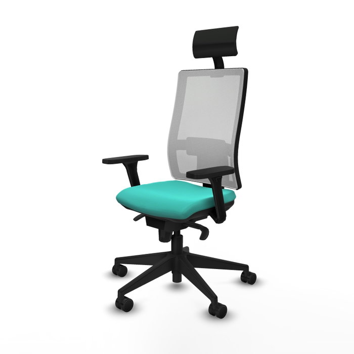 PIQUERAS Y CRESPO Silla de oficina Horna con mecanismo Sincro, Turquesa y Blanco PIQUERAS Y CRESPO Silla de oficina Horna con mecanismo Sincro, Turquesa y Blanco