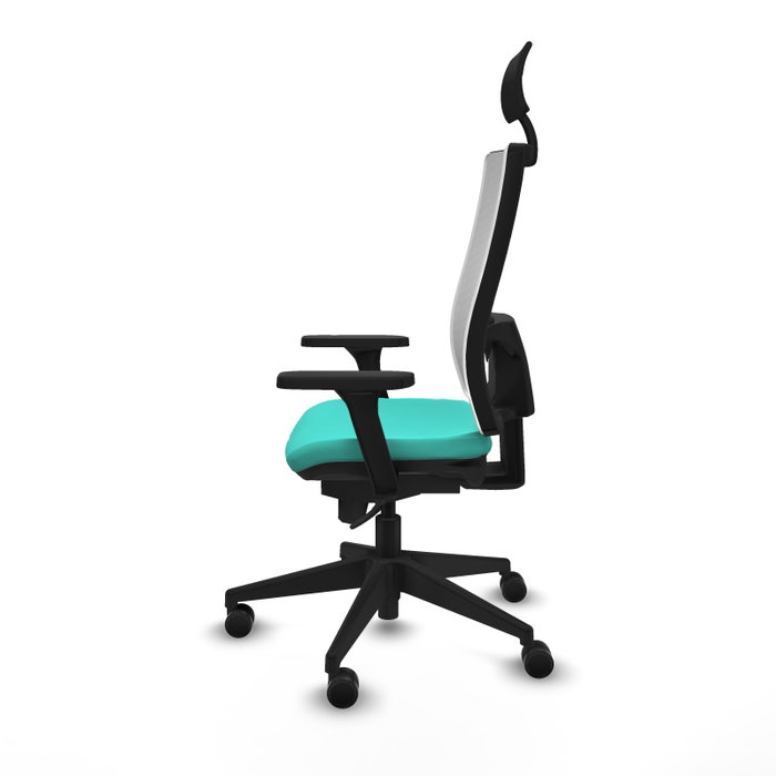 PIQUERAS Y CRESPO Silla de oficina Horna con mecanismo Sincro, Turquesa y Blanco PIQUERAS Y CRESPO Silla de oficina Horna con mecanismo Sincro, Turquesa y Blanco