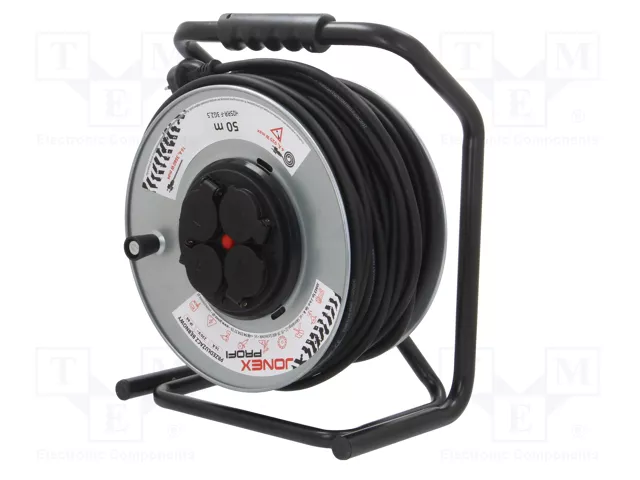 JONEX Prolongador de Alimentación H05RR-F 3G2,5mm2 50m Negro