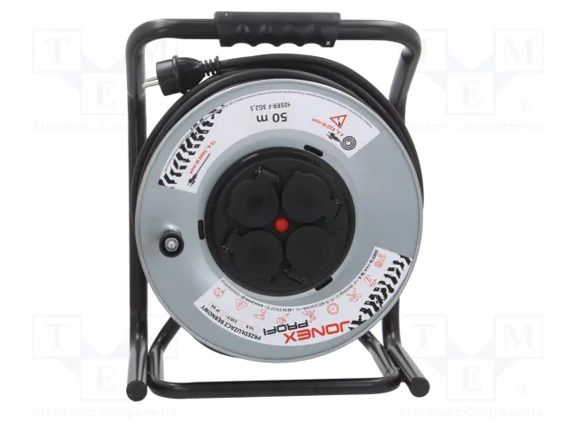 JONEX Prolongador de Alimentación H05RR-F 3G2,5mm2 50m Negro