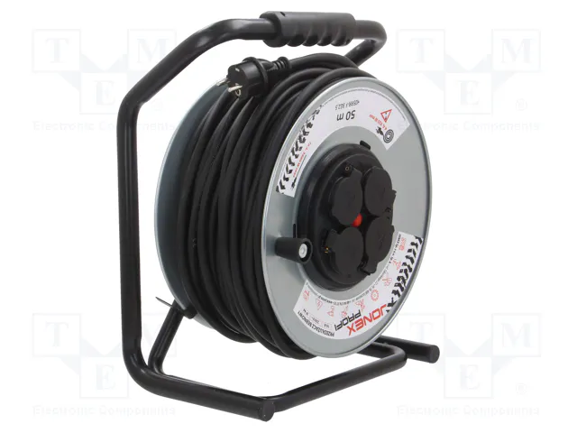 JONEX Prolongador de Alimentación H05RR-F 3G2,5mm2 50m Negro