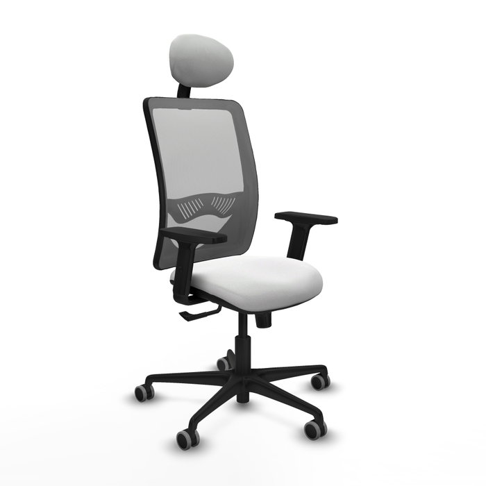 PIQUERAS Y CRESPO Silla de oficina Zulema con mecanismo Sincro, Tela Blanca y Malla Gris PIQUERAS Y CRESPO Silla de oficina Zulema con mecanismo Sincro, Tela Blanca y Malla Gris