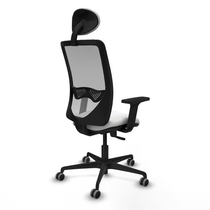 PIQUERAS Y CRESPO Silla de oficina Zulema con mecanismo Sincro, Tela Blanca y Malla Gris PIQUERAS Y CRESPO Silla de oficina Zulema con mecanismo Sincro, Tela Blanca y Malla Gris
