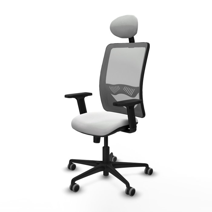 PIQUERAS Y CRESPO Silla de oficina Zulema con mecanismo Sincro, Tela Blanca y Malla Gris PIQUERAS Y CRESPO Silla de oficina Zulema con mecanismo Sincro, Tela Blanca y Malla Gris