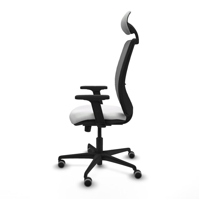 PIQUERAS Y CRESPO Silla de oficina Zulema con mecanismo Sincro, Tela Blanca y Malla Gris PIQUERAS Y CRESPO Silla de oficina Zulema con mecanismo Sincro, Tela Blanca y Malla Gris