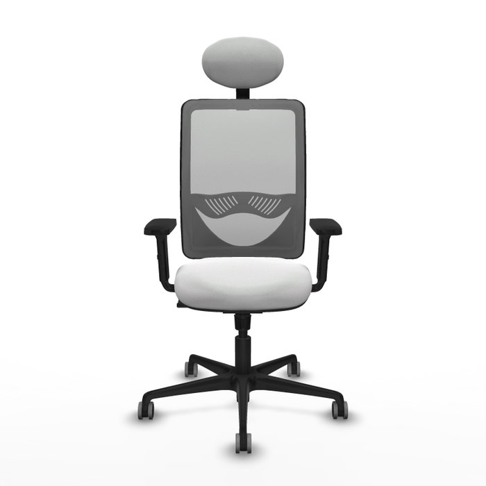 PIQUERAS Y CRESPO Silla de oficina Zulema con mecanismo Sincro, Tela Blanca y Malla Gris PIQUERAS Y CRESPO Silla de oficina Zulema con mecanismo Sincro, Tela Blanca y Malla Gris