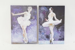 DKD Home Decor Cuadro Lienzo Pino Bailarina Surtido de 2 Unidades