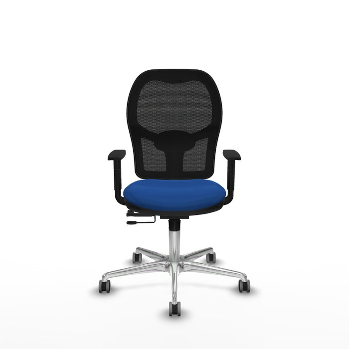 PIQUERAS Y CRESPO Silla de oficina Jorquera con mecanismo Sincro/Traslack, Azul y Negro