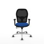 PIQUERAS Y CRESPO Silla de oficina Jorquera con mecanismo Sincro/Traslack, Azul y Negro