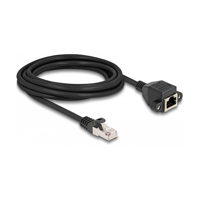 DeLOCK Cable de extensión RJ50 macho a hembra S/FTP 3 m negro