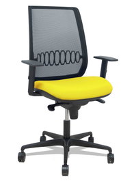 PIQUERAS Y CRESPO Silla Alares Sincro Malla Negra y Asiento Bali Amarillo
