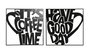 DKD Home Decor Decoración de Pared de Metal Taza Surtido de 2 Piezas