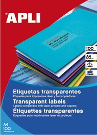 APLI Etiquetas Autoadhesivas de Poliéster Translúcido Mate A4