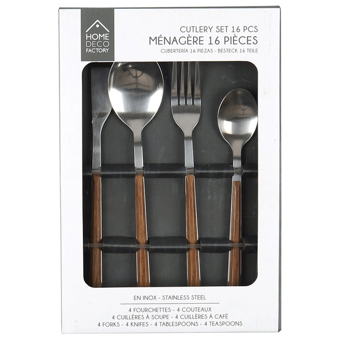 Home Deco Factory Cubertería 16 Piezas Mirage Acero Inoxidable