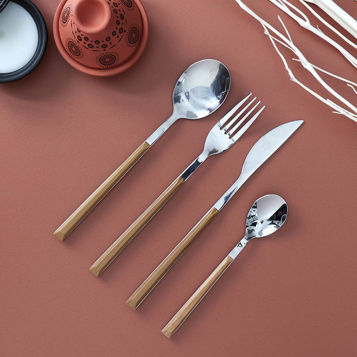 Home Deco Factory Cubertería 16 Piezas Mirage Acero Inoxidable