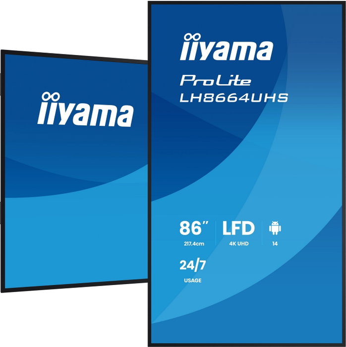 Iiyama LH8664UHS-B3AG Monitor 86 pulg. 4K UHD IPS Android 14