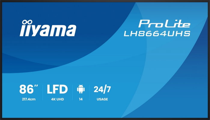 Iiyama LH8664UHS-B3AG Monitor 86 pulg. 4K UHD IPS Android 14