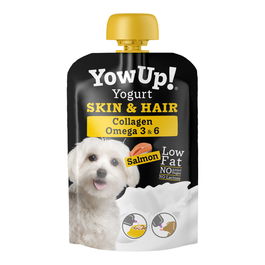 Yow Up! Yogur para Perro Skin&Hair con Omega 3 y Colágeno, Sin Lactosa, para el Cuidado de la Piel y el Pelo, 3 Packs de 115g