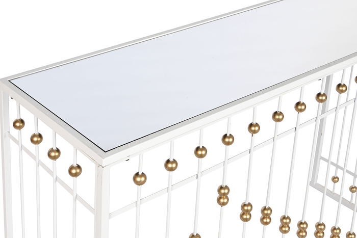 DKD Home Decor Consola Glam Blanco Dorado 120 x 40 x 80 cm