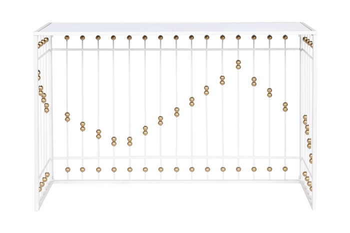 DKD Home Decor Consola Glam Blanco Dorado 120 x 40 x 80 cm