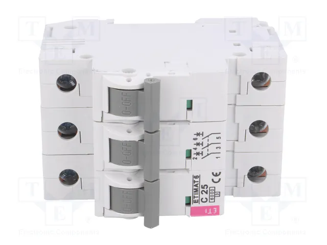 ETI POLAM Interruptor magnetotérmico ETIMAT 6 3P 25A 6kA