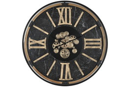 DKD Home Decor Reloj de Pared Metal y Cristal Negro 127x127 cm