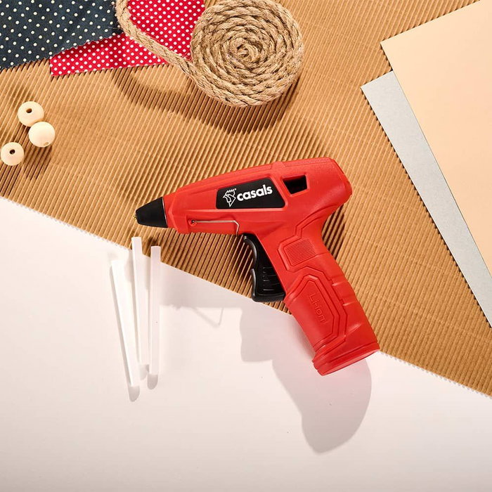 Casals Pistola de Silicona CGG3620 Termofusible 4V Ion-Litio 13000 mAh para Barras de Ø7 mm