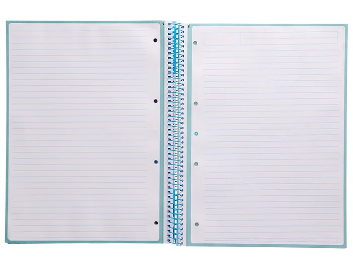 Antartik Cuaderno espiral A4 micro, tapa forrada, 80 hojas, 90 gr, horizontal, celeste